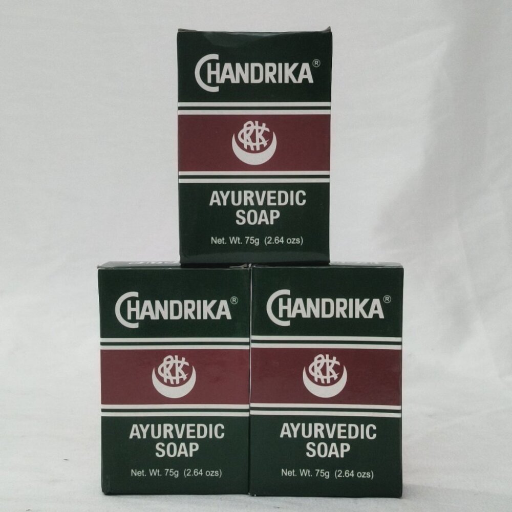 3-PACK Chandrika Bar Soaps Ayurvedic 75 Grams Made in India